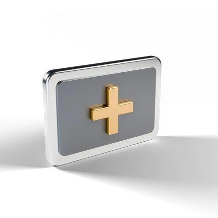 brushed chrome hallmark plate with a raised brass plus inlay